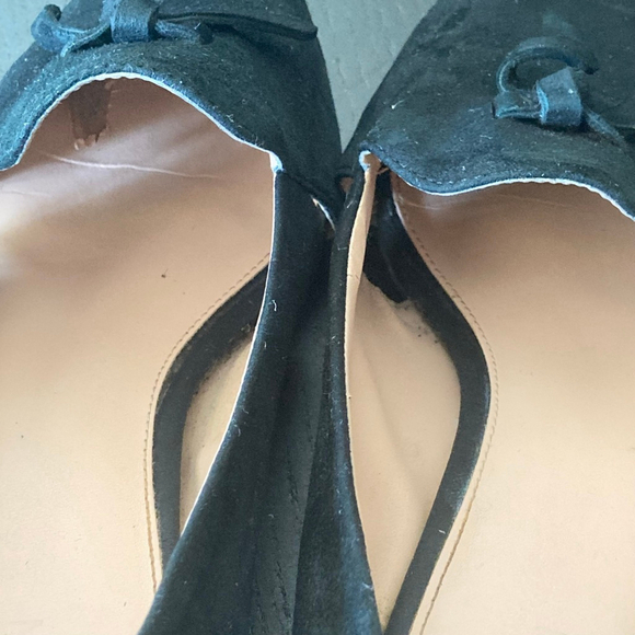 Women's Cole Haan Black Suede Pointed Toe Loafers Bows Size 9.5 - Picture 7 of 13